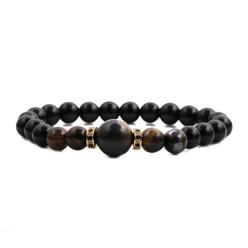 simple beaded tiger eye stone bright agate bracelet