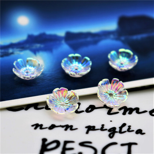 树脂仿贝壳花渐变AB饰品配件指甲装饰材料透明幻彩树脂花20年