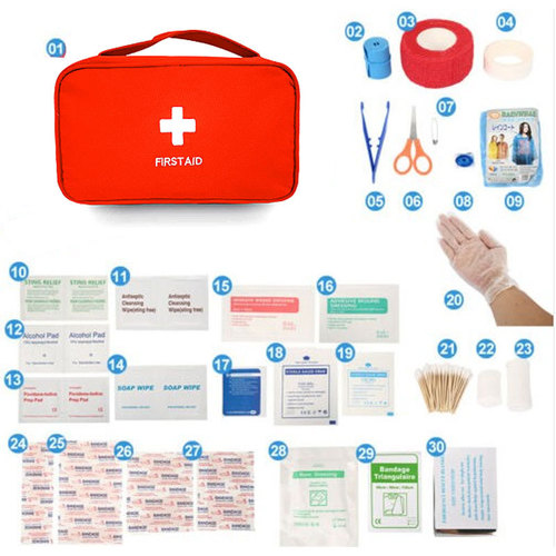 30 kinds of 180 components, best-selling home first aid kit exported to Europe and the United States, outdoor first aid kit