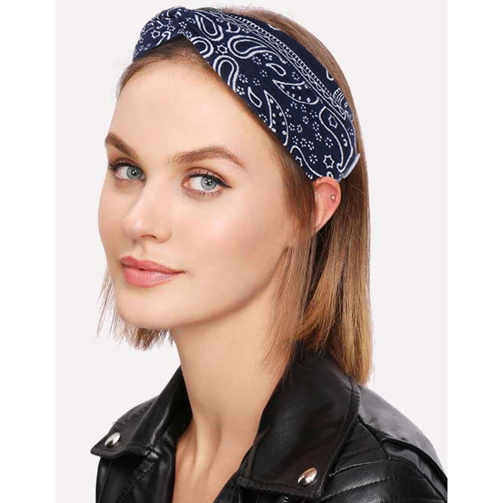 Bohemian Cashew Printed Hair Band Wash Face Bundle Hair Headband Cross Wide Edge Wholesale Nihaojewelry display picture 8