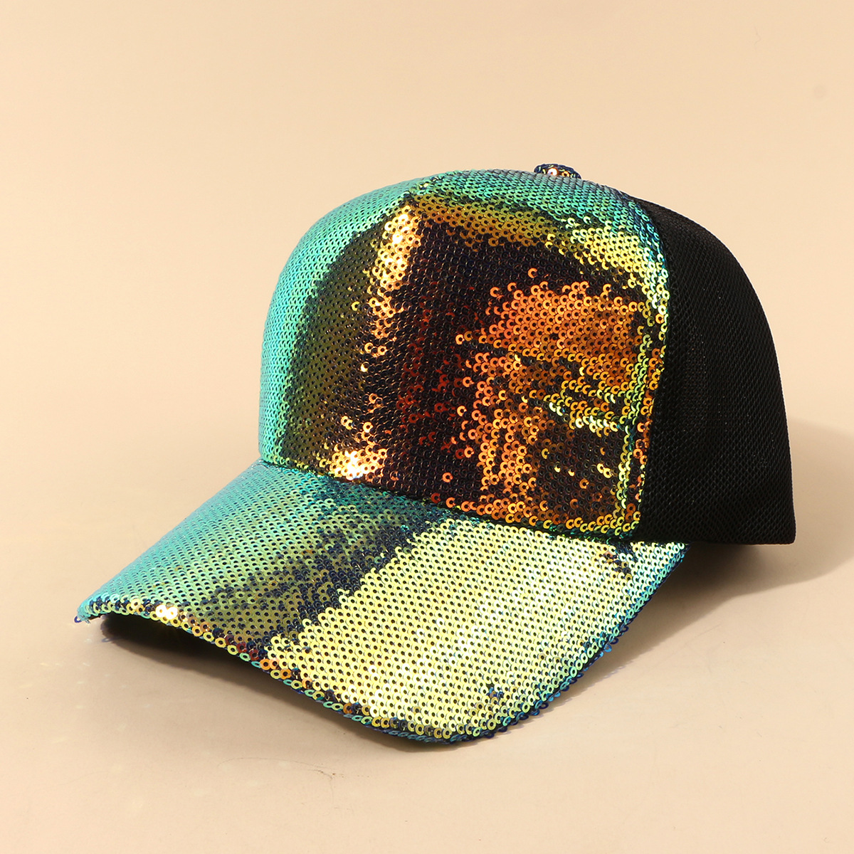 Venta Caliente Venta Al Por Mayor De La Gorra De Béisbol De La Protección Solar Del Casquillo Del Color Sólido Con Lentejuelas display picture 10