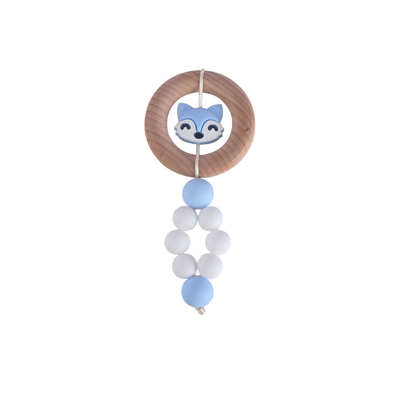 Bebé creativo Beech anillo juguete teether nueva historieta Fox silicona teether palo Amazon caliente