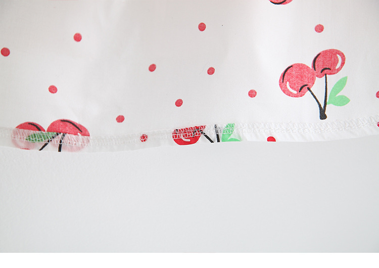 Summer Season Cute Cherry Cotton Girls Dresses