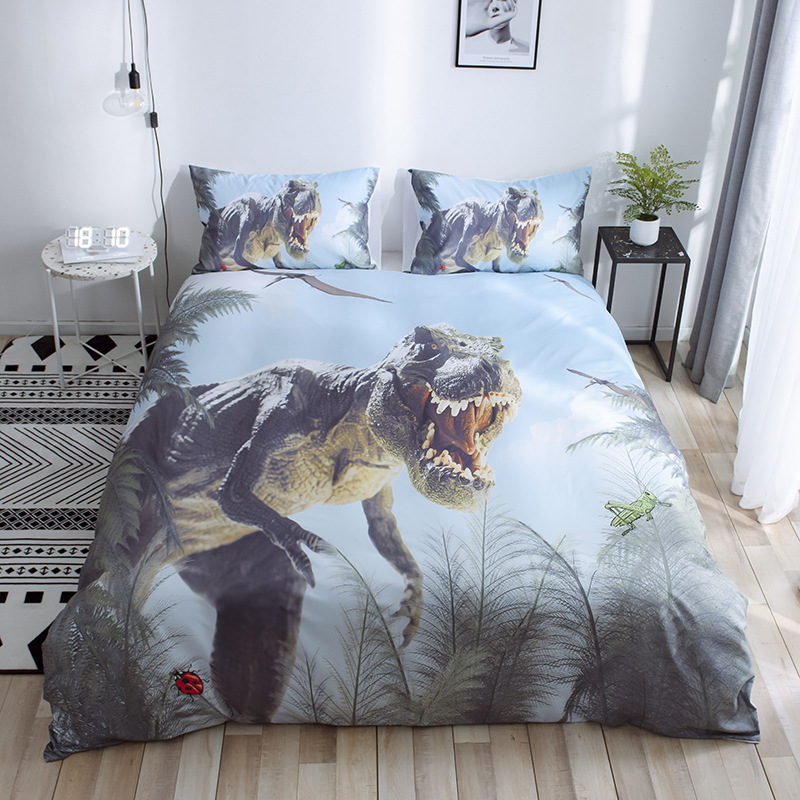 3d数码印花大版恐龙ebay亚马逊wish欧美热销床上用品被套三四件套
