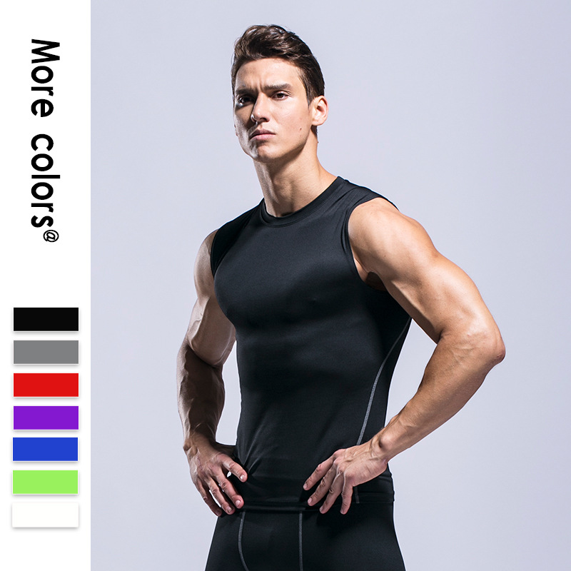 new pattern PRO train Quick drying motion man vest Tight fitting Fitness wear Sleeveless run compress factory Customize