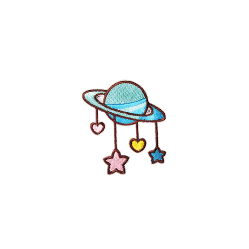 Creative computer embroidered cute embroidered cloth stickers self-adhesive planet bag shoes and hats diy decorative cartoon animation decals