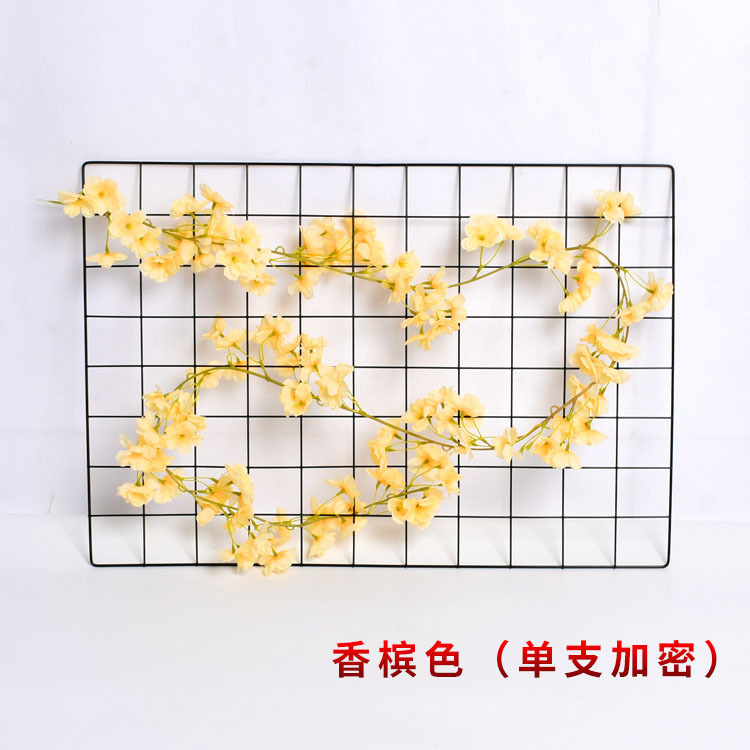 Flor de cerezo artificial tira boda flor artificial hogar Decoración artificial flor Cadena de Orquídea cadena artificial Flor de cereza Flor de seda decorativa