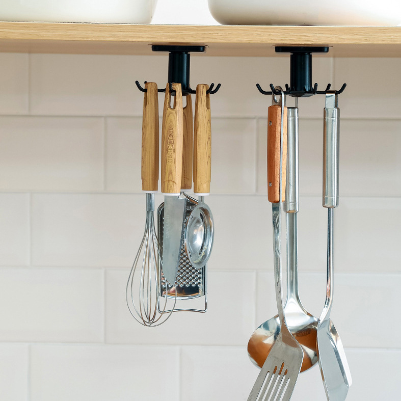Cross border kitchen Supplies multi-function Hook 6 ladle pylons Paste hook Rotary hook Shower Room Hooks
