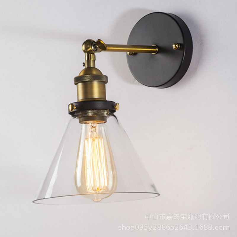 Retro estilo industrial lámpara de pared personalidad creativa americana loft hierro salón comedor estudio dormitorio lámpara de pared