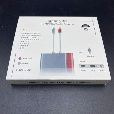 適用于iPhone轉HDMI+VGA+AV轉換器 Lightning轉HDMI VGA 帶音頻