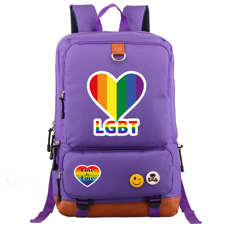 Waterproof 20 Inch Letter Rainbow Holiday Daily School Backpack display picture 14