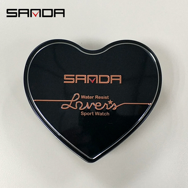 Sanda reloj caja reloj pareja en forma de corazón caja de reloj caja esponja caja de hierro