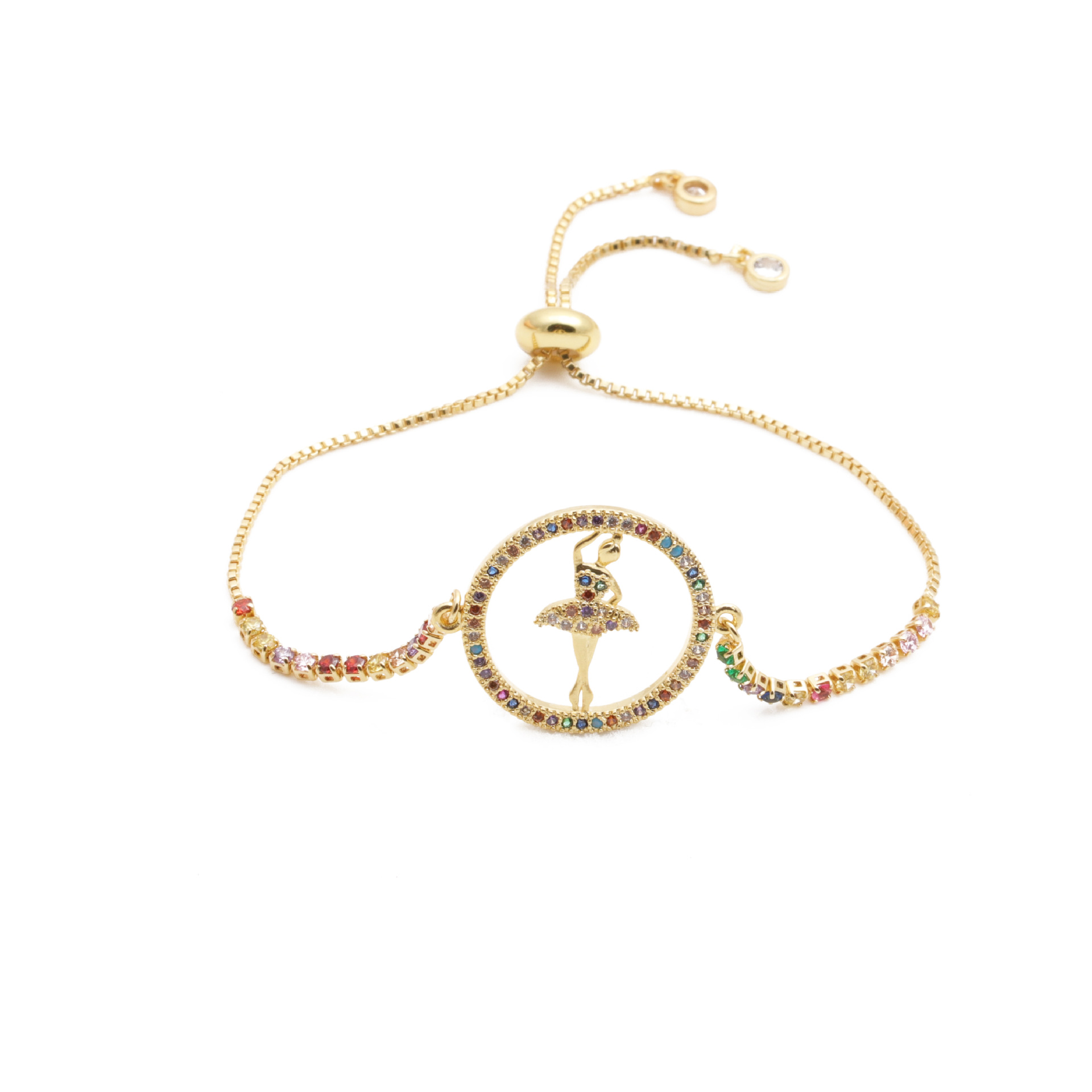 الأزياء والمجوهرات النحاس مايكرو-مجموعة الزركونيوم خاتم قابل للتعديل سوار الجملة Nihaojewelry display picture 1