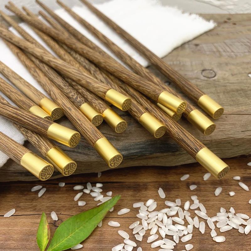 hotel household Wenge chopsticks Metal Head chopsticks Chinese style Manufactor wholesale customized
