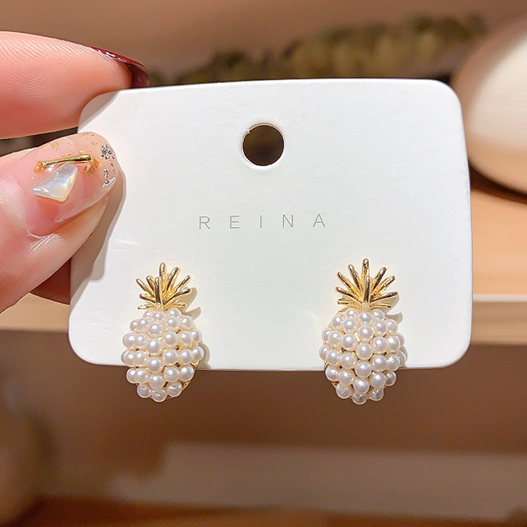 New Fashion Pineapple Pearl Earrings Nihaojewelry Wholesale display picture 7