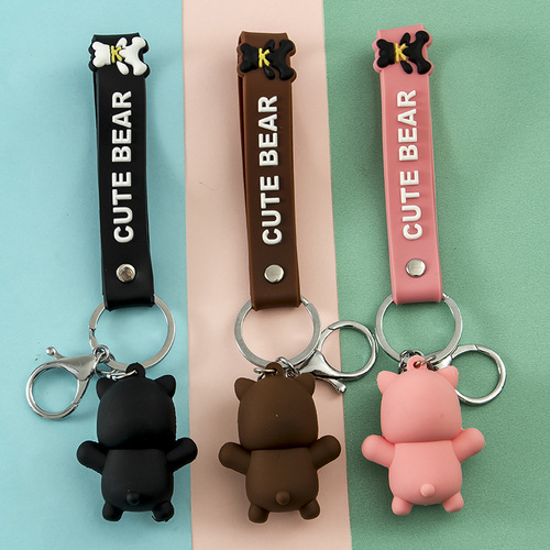 Adorable Hug Bear Keychain Car Keychain Ring for Men and Women Bag Hook Keychain Couple Small Gift