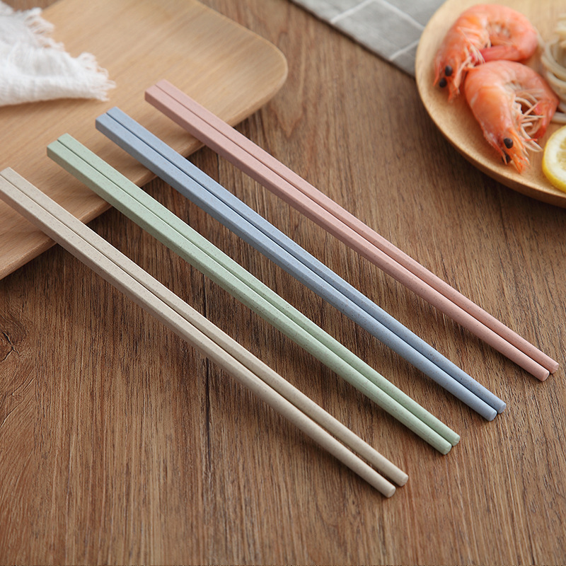 Creative Wheat Straw Chopsticks Convenient Environmentally Friendly Home Travel Wheat Chopsticks4-piece Set