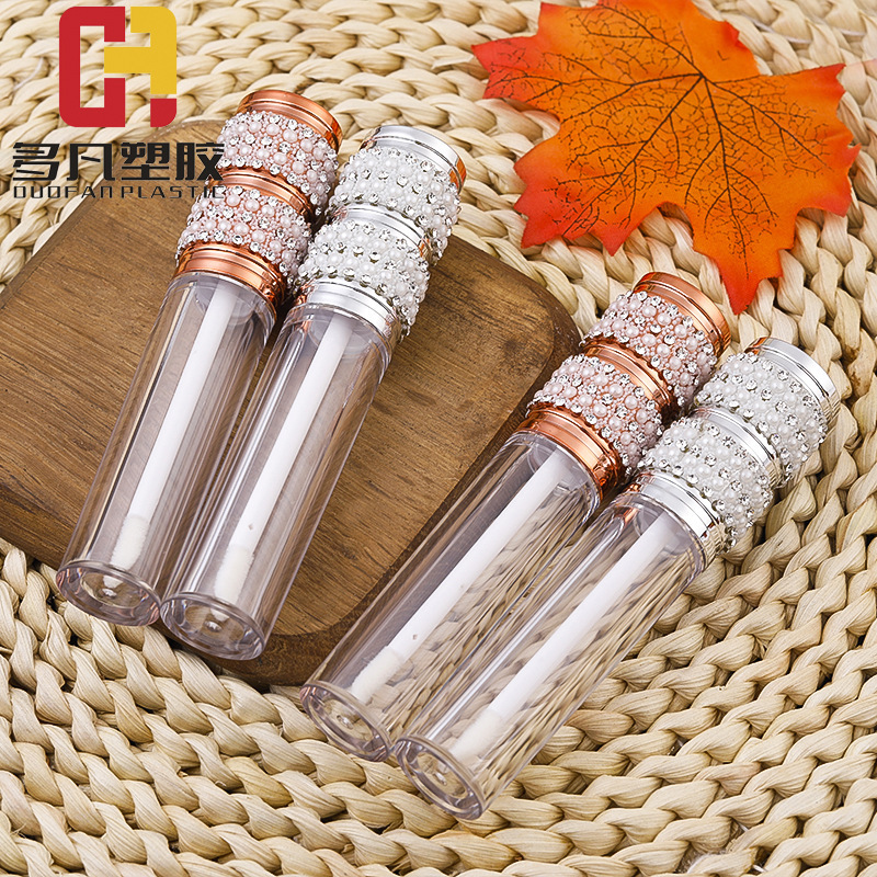 Factory direct round lip gloss double pearl diamond skin lip gloss lipstick lip glaze lip gloss tube cosmetic packaging material