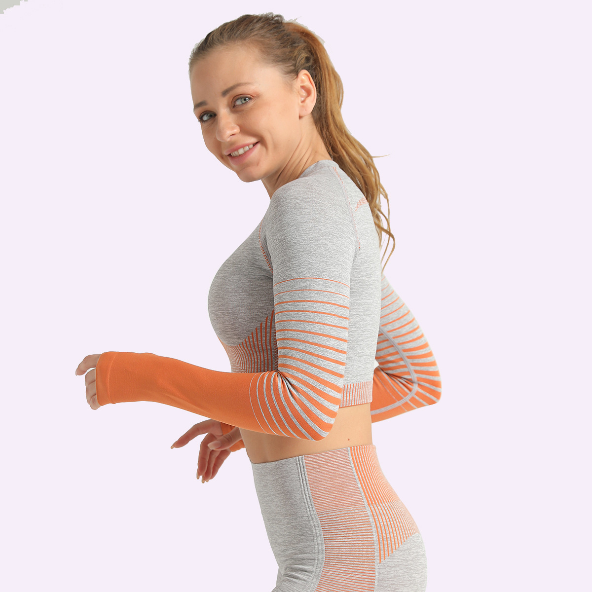 new spring and summer sports tight seamless knitted yoga top NSLX20218