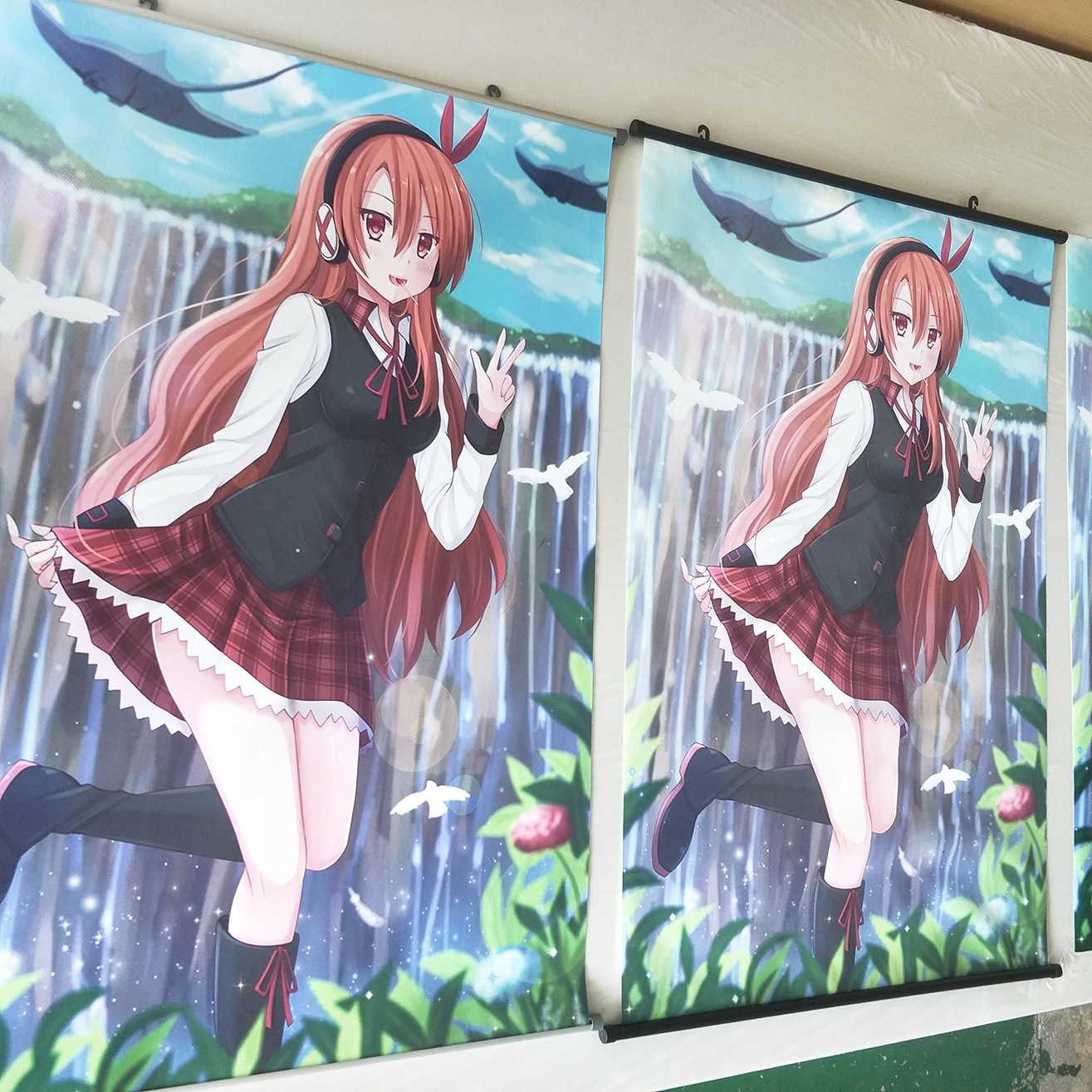 批发漫展周边动漫挂画定制 明星海报卡通人物热转印卷轴布画订做