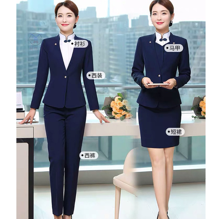 2021Model year flight attendant uniform Hotel service uniforms Customization of restaurant work clothesLOGO Beauty work clothes