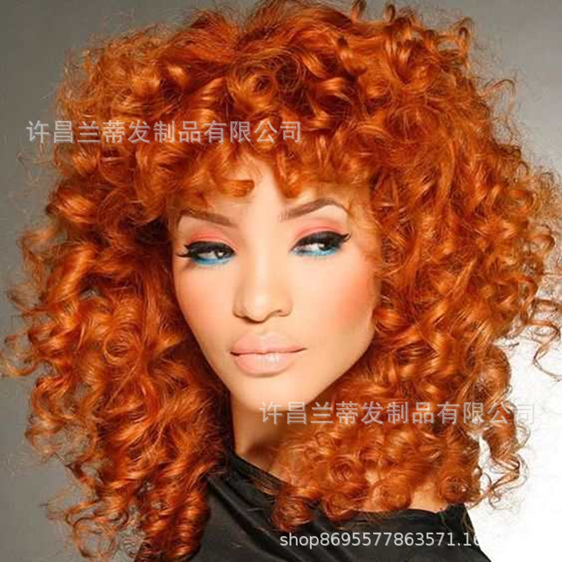 Wig African small curly wig ladies fashion wig chemical fiber wig headgear cosplay wig