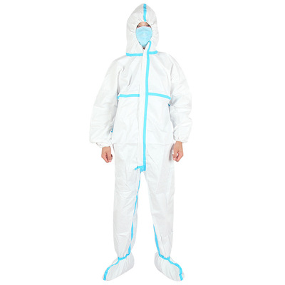 厂家直销无纺布防护服防尘净化连体服防护衣无尘服胶条款隔离衣|ms