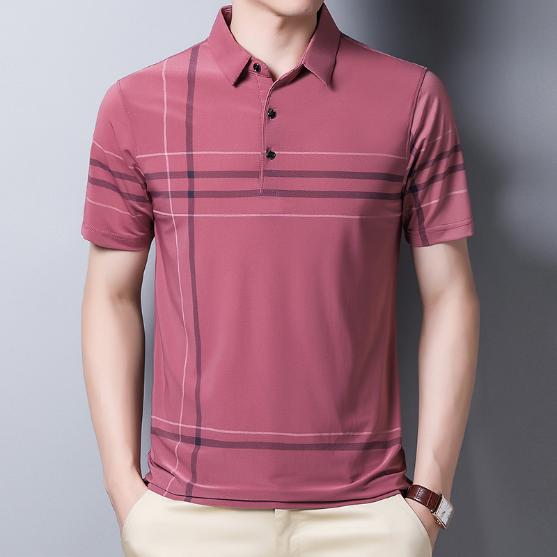 Men's ice silk short-sleeved T-shirt 202...