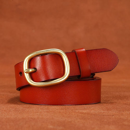 [Second layer cowhide] Ladies' belt genuine leather business pin buckle waistband versatile trend Korean casual leather belt cowhide 