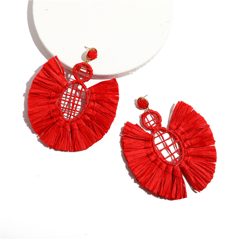 Casual Simple Style Geometric Raffia Women's Drop Earrings display picture 10