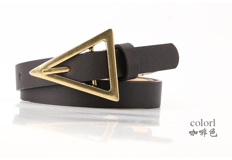 Fashion Triangle Buckle Thin Belt Personality Decorative Belt display picture 10