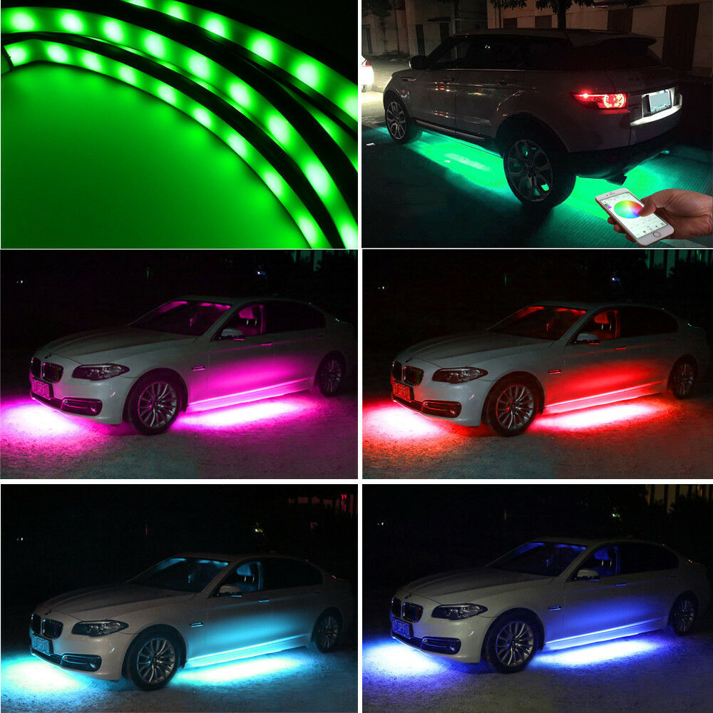 lámpara de chasis de automóvil corriente lámpara de caballo decoración luz de atmósfera led chasis de neón aplicación de control de APP