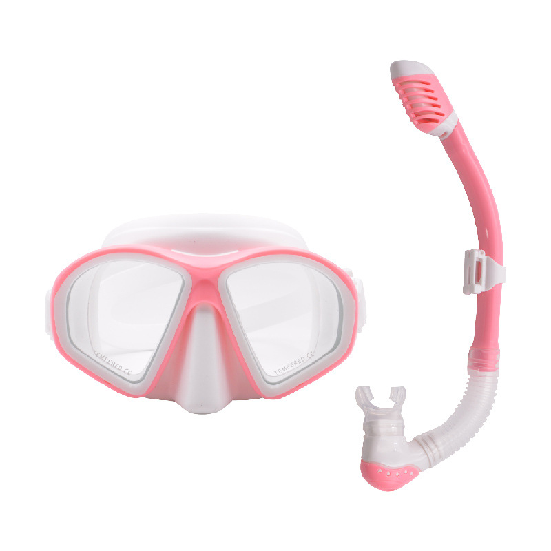 Neit Silikon-gehäerzt Glas Kanner waasserdicht Schnorchelen Zwee Schatzgesiichtsspigel Atmungsschlauch Schwammset 1056_voghion.com