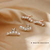 Earrings from pearl, silver 925 sample, simple and elegant design, no pierced ears, internet celebrity