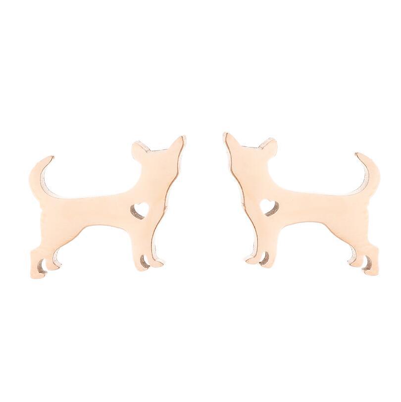 1 Pair Cute Animal Titanium Steel Plating Ear Studs display picture 3