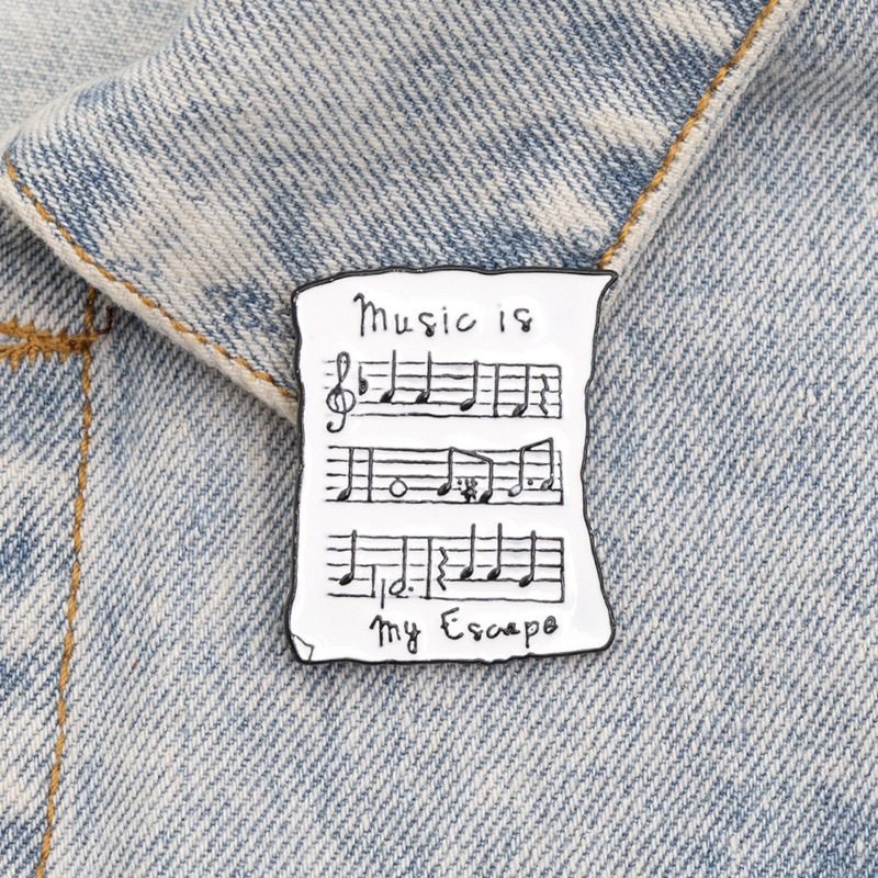 Cartoon Style Music Score Alloy Enamel Plating Unisex Brooches display picture 4