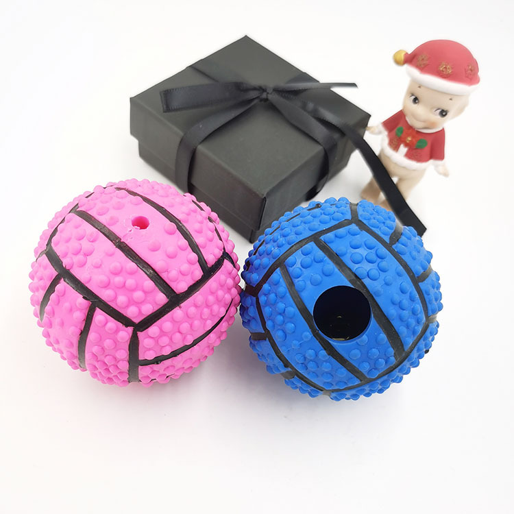 Amazon PET TPR rompecabezas de baloncesto Dispositivo de fuga de alimentos molares resistentes a mordidas perro de juguete de goma Bola de fuga de alimentos para mascotas