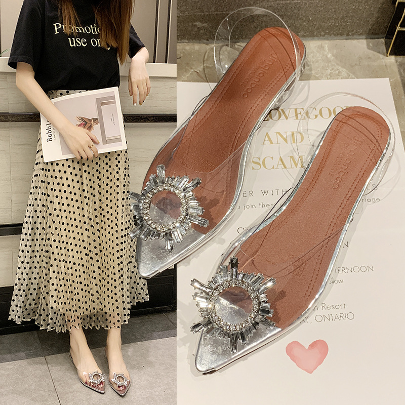 Sandali Sun Diamond 2024 Nuova fascia estiva trasparente con tacchi alti a punta Scarpe da donna Taglia 43_voghion.com