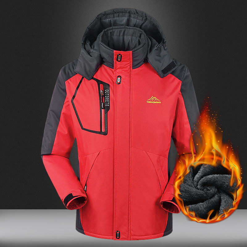 Chaqueta al aire libre forrada de lana de los hombres engrosada cálido invierno de una sola capa a prueba de frío ropa a prueba de viento nueva pareja chaqueta de las mujeres