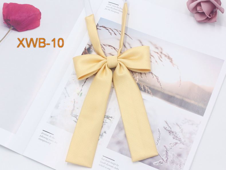 Pajarita de mango largo pequeño de sarga de color sólido, pajarita, punto de flor al por mayor, traje de marinera casual coreano para mujer, pajarita uniforme JK