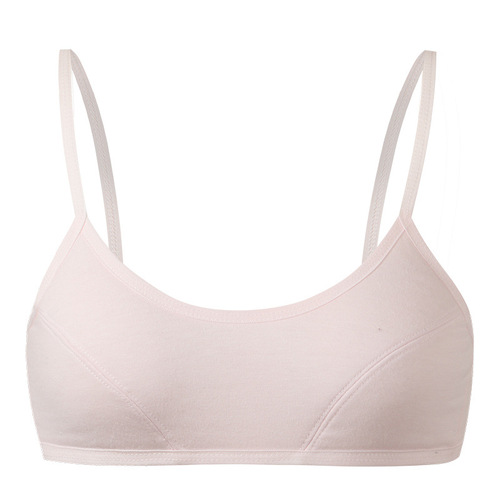Underwear for female students in developmental period, junior high school students, pure cotton suspenders, breathable, wire-free, comfortable and anti-bump bra