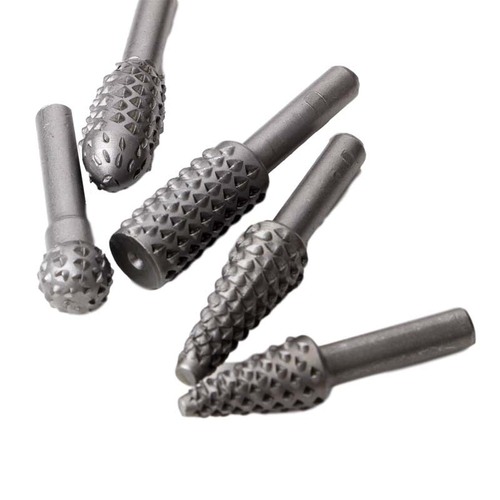 5-piece set of woodworking special-shaped rotary files, wood carving knife, woodworking files, sanding head, embossed rotary file