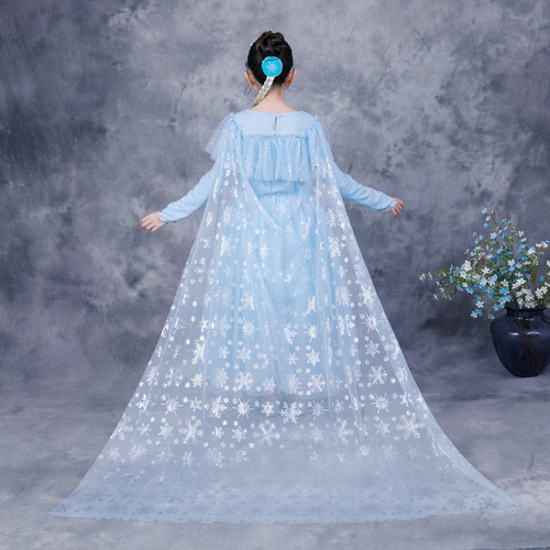 Frozen 2 Elsa Princess Dress Long Sleeve Pure Cotton Children Girls Dress Autumn Elsa One Piece Dropshipping