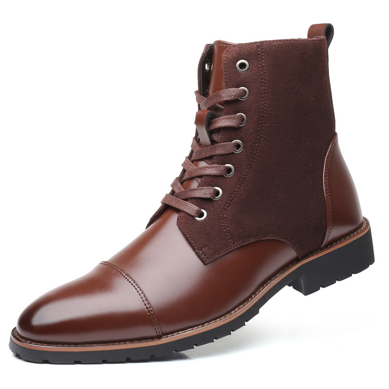 Men winter leather boot man youth martin...