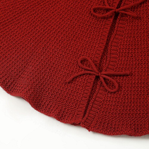 Amazon stick-stitch hand-knitted style Christmas tree skirt decoration supplies knitted tree bottom apron thick wool fungus edge 48