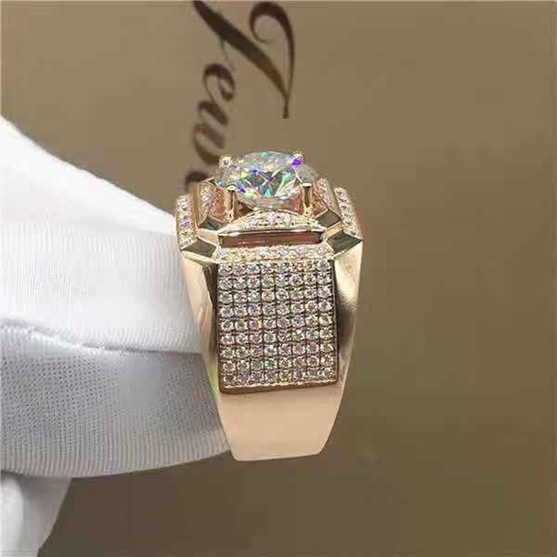 Hip Hop Punk Rock Personality Street Fashion Men's Business Luxury Zircon Wide Edition Men's Square Diamond Ring Men's Gift_voghion.com