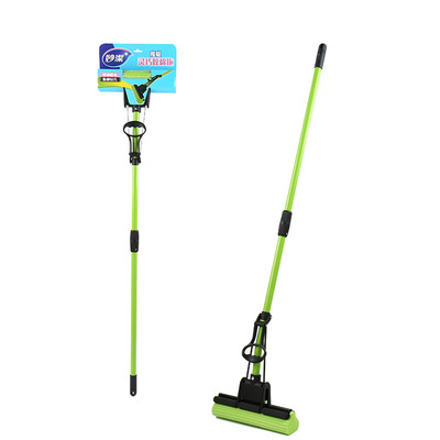 妙潔靈巧魔吸滾輪膠棉卡槽拖把鋼杆擠水海綿吸水地拖懶人地板擦