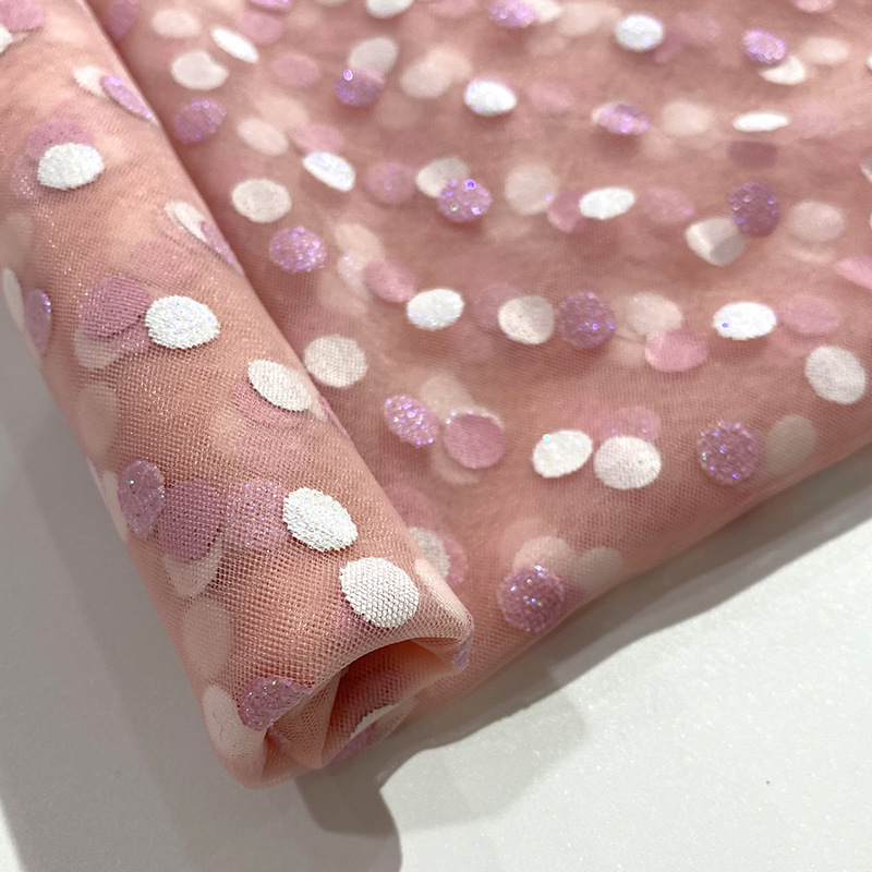 Fabricante de suministro de puntos de tela de impresión de tela de tela de ropa infantil de mujer vestido de tela de escenario