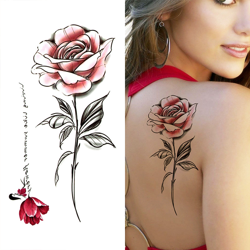 千与纹身贴厂家批发 仿真 时尚 花朵纹身贴 可代发|ms