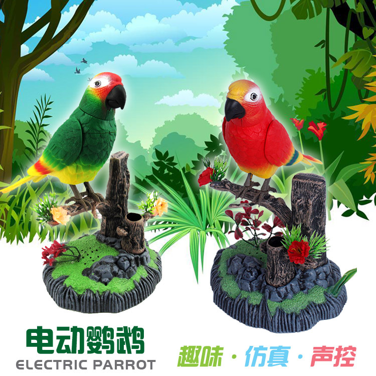 Cross-border e-commerce West Knight simulated voice-controlled bird with pen holder night market stall cross-border voice-controlled parrot